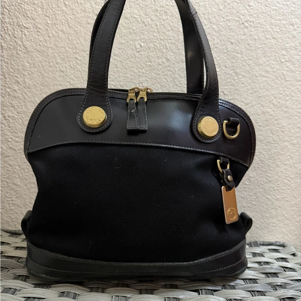 Dooney & Bourke Vintage Black Leather Satchel - Picture 15 of 16